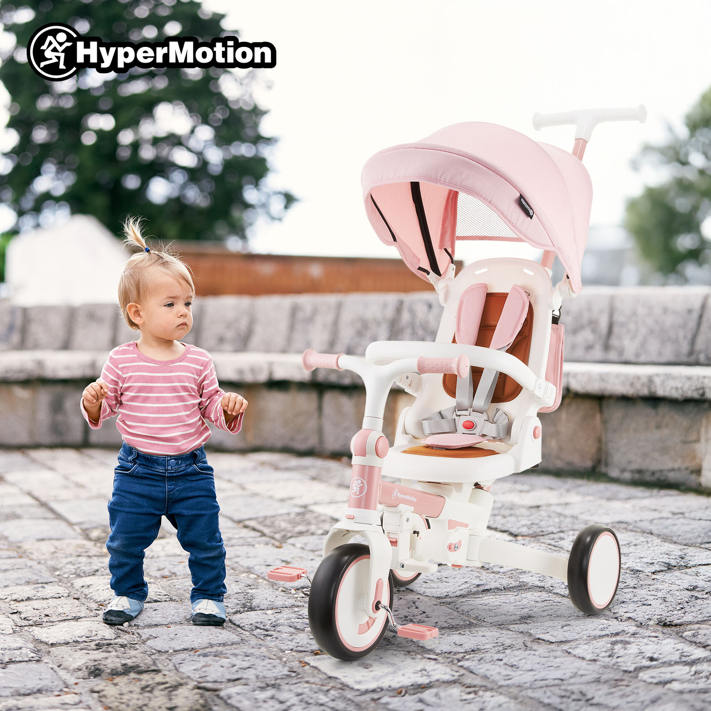 8en1 triciclo multifuncional TOBI FOREST - rosa