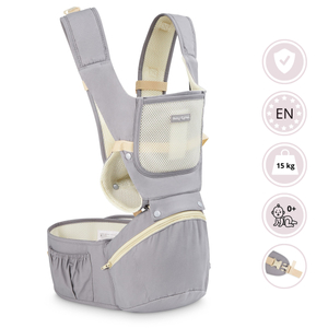 Portabebés ergonómico - AMY 10en1 - 0-36 meses, gris