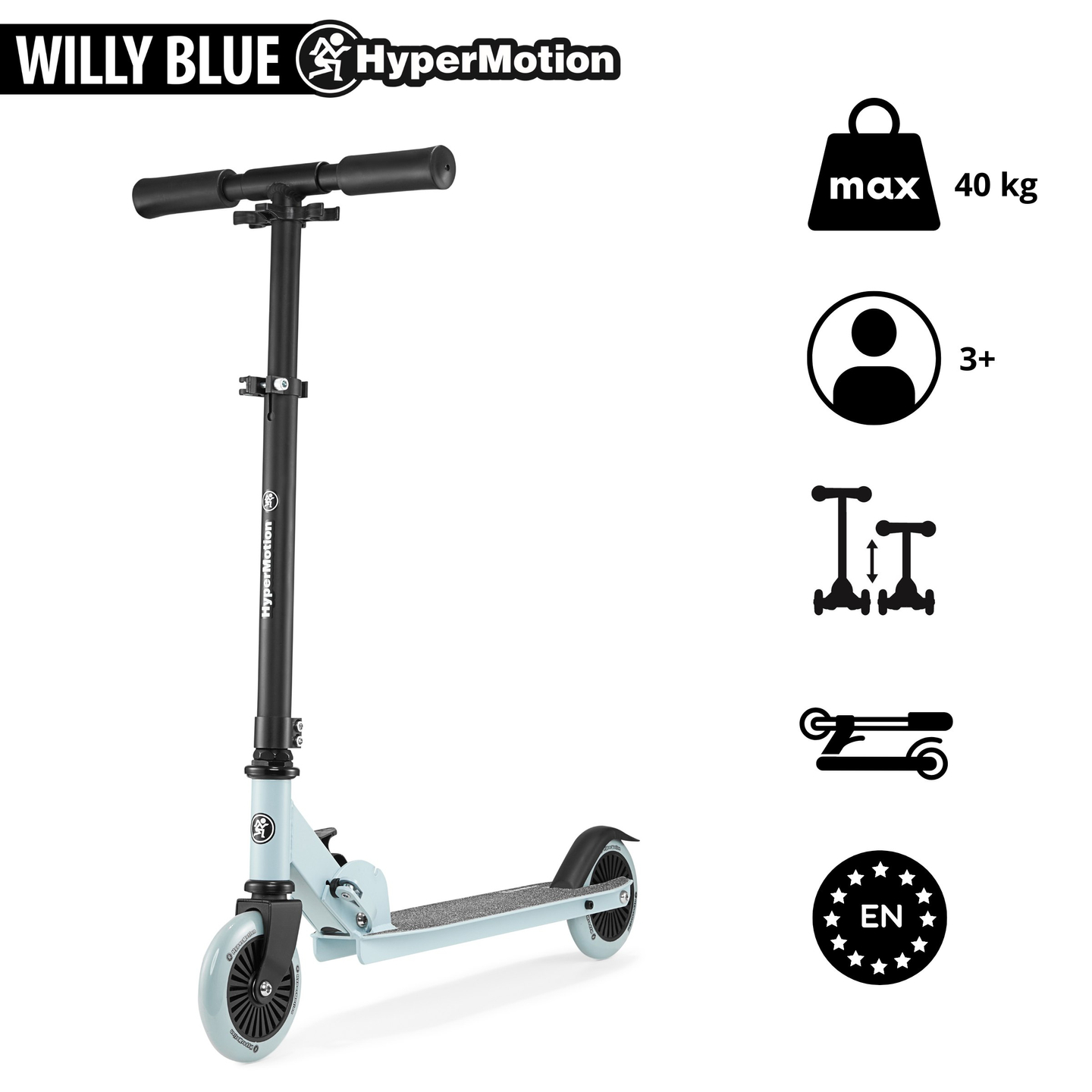 Scooter de dos ruedas WILLY 3-8 años de HyperMotion - perfecto