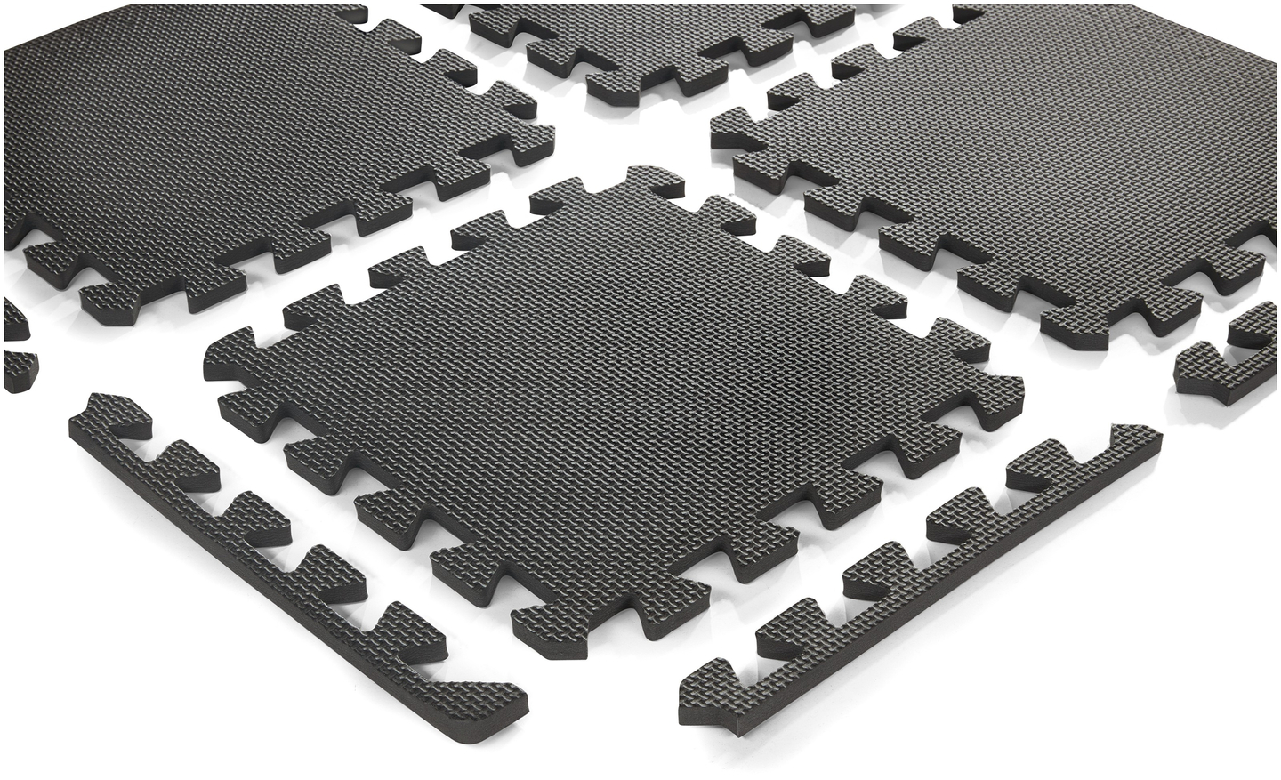 Puzzle de espuma 12 uds. - tapete educativo de espuma 120 x 90 x 1,2 cm con borde - gris