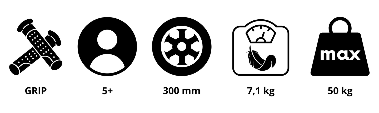 Patinete HyperMotion VIVA 12 (ruedas inflables de 30 cm) - Negro