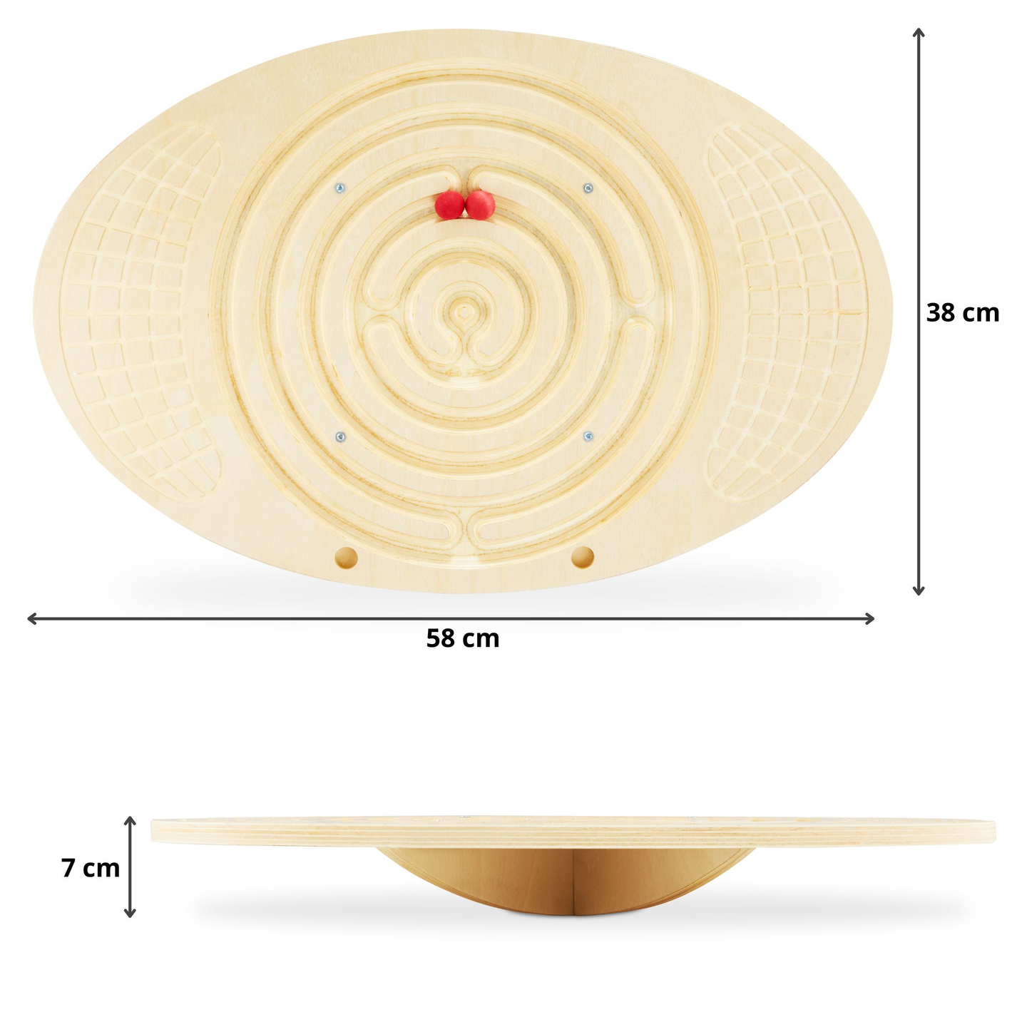 Tabla de equilibrio de madera con laberinto y bolas: balancín de equilibrio