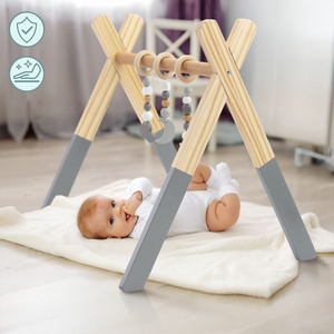 Soporte educativo de madera Baby Gym - color gris