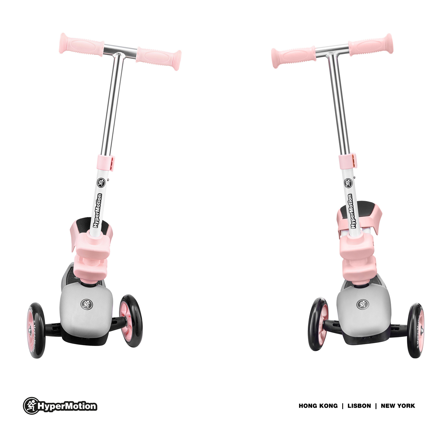 Patinete de equilibrio de tres ruedas 3 en 1 HyperMotion - rosa
