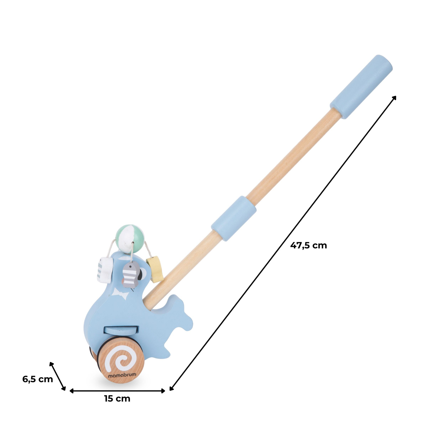 Sello de madera con palo para empujar - empujador