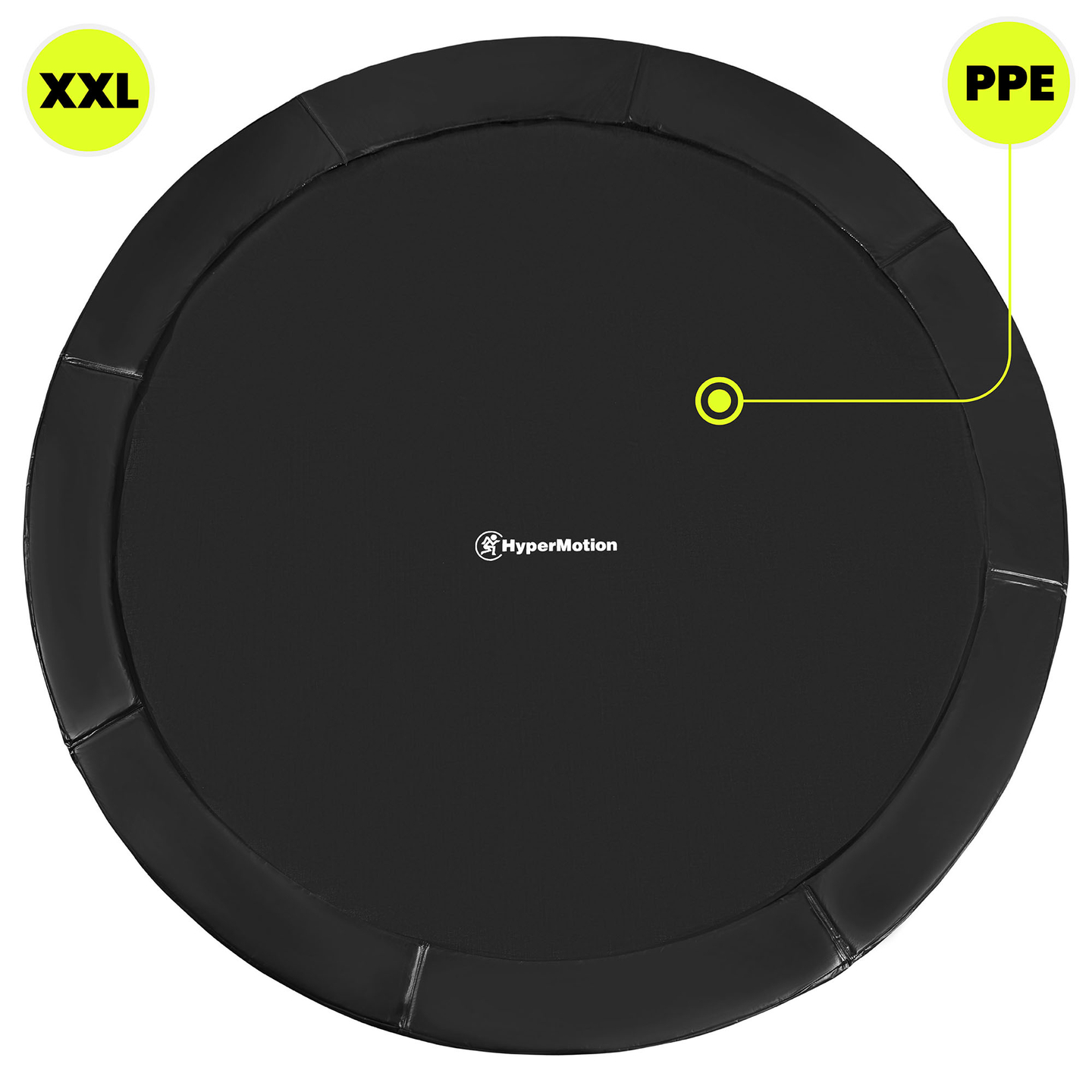 Cama elástica de jardín XXL para niños HyperMotion - 366 cm 12FT - con escalera y red interna - para casa y jardín - 150 kg máx.