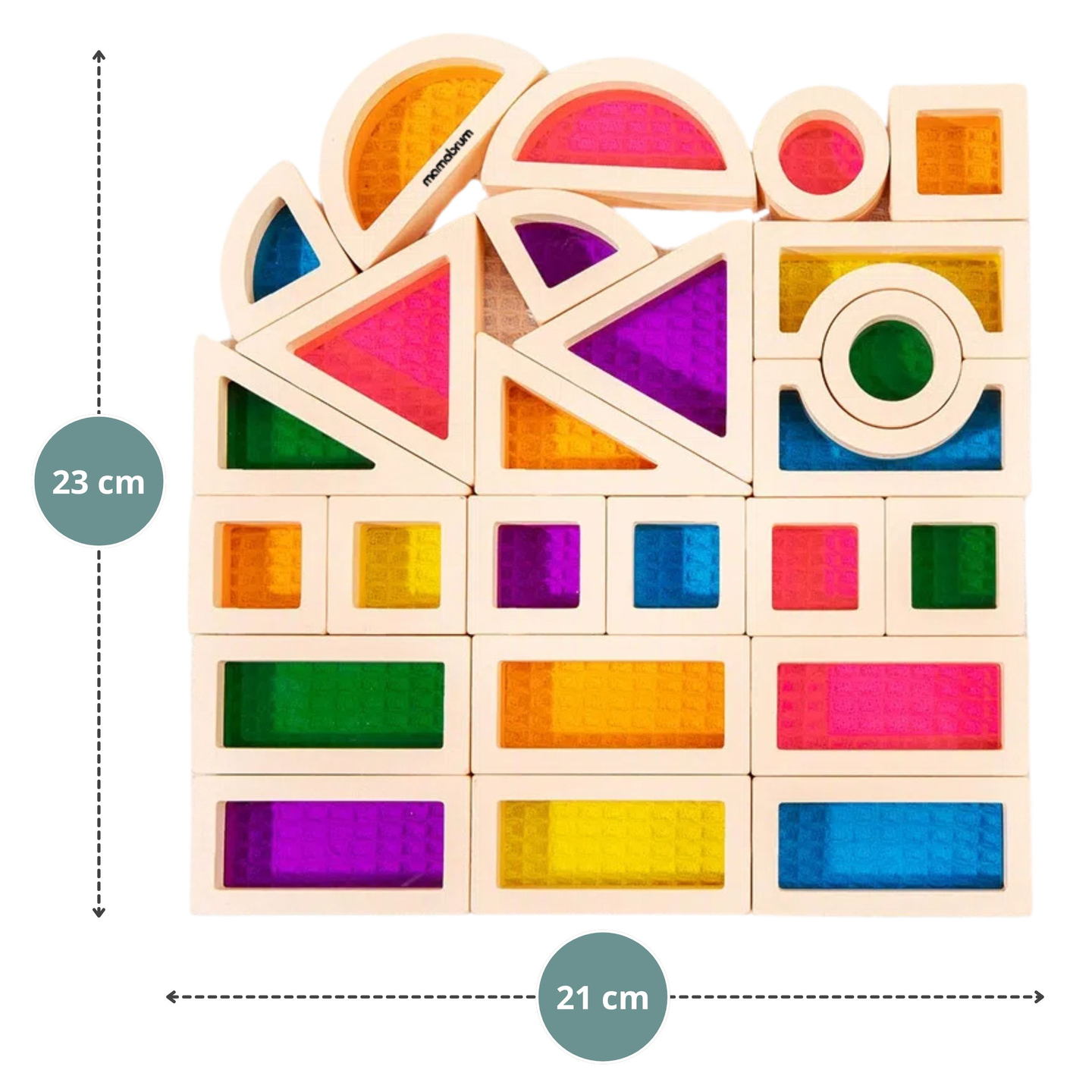 Bloques de madera arco iris - 25 elementos