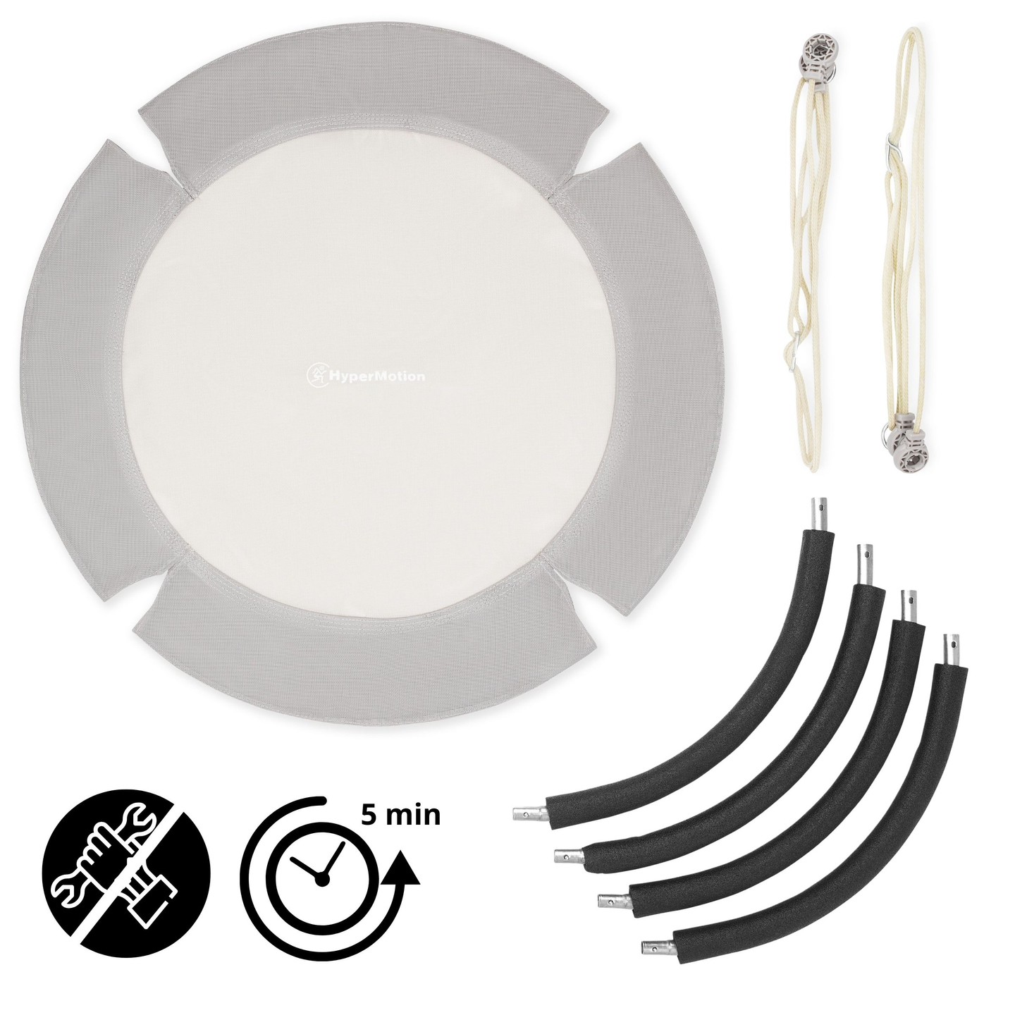 Columpio nido de cigüeña HyperMotion - 100 cm de diámetro, color gris