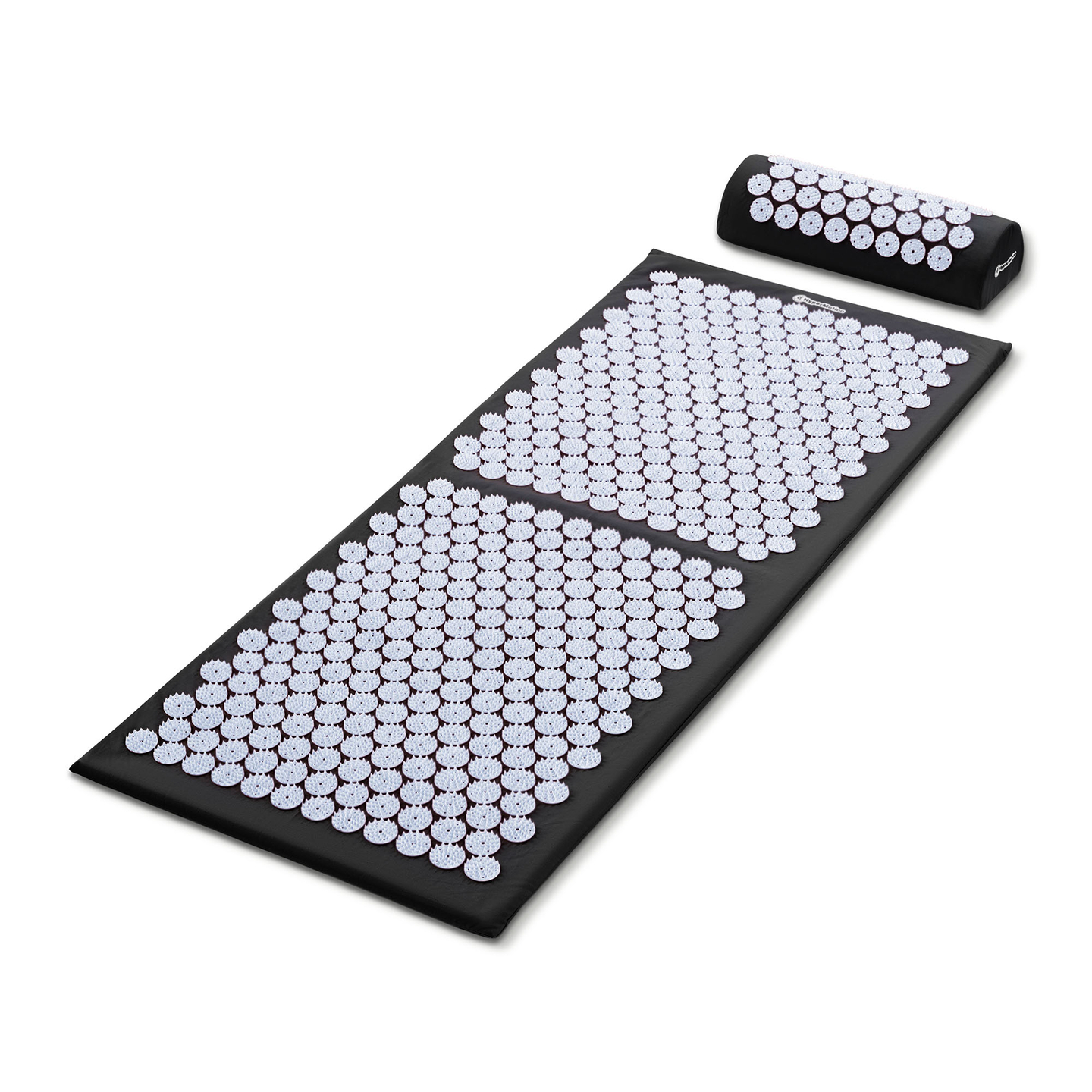 Esterilla de acupresión grande con almohada y funda - 130 cm HyperMotion blanco y negro
