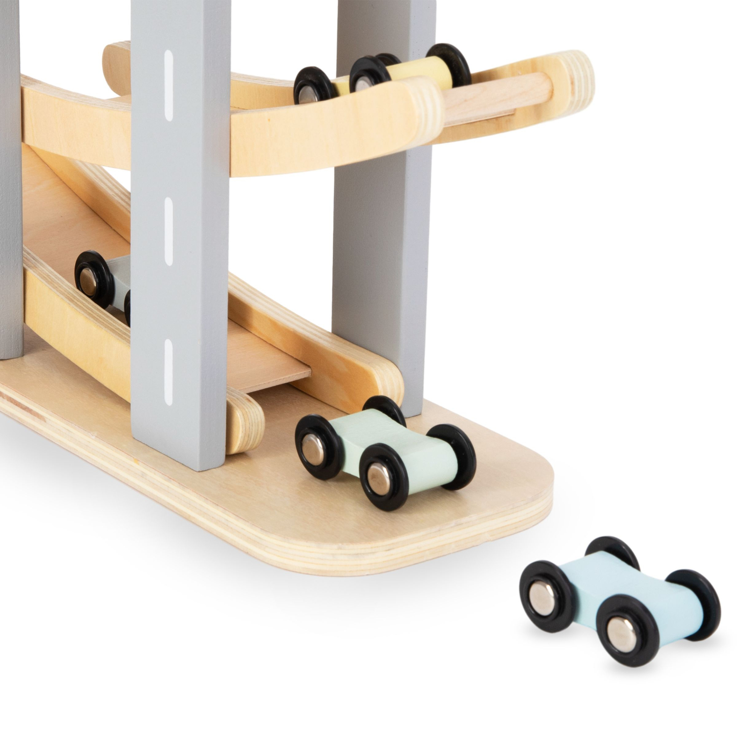 Pista de madera - tobogán para coches - 6 plantas