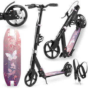 Scooter de dos ruedas para jóvenes adultos - con amortiguador - HyperMotion Skyline - rosa, aluminio - 100kg