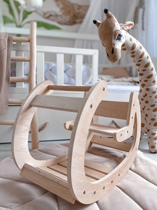 Mecedora de madera Montessori - parque infantil - madera natural - a partir de 12 meses.
