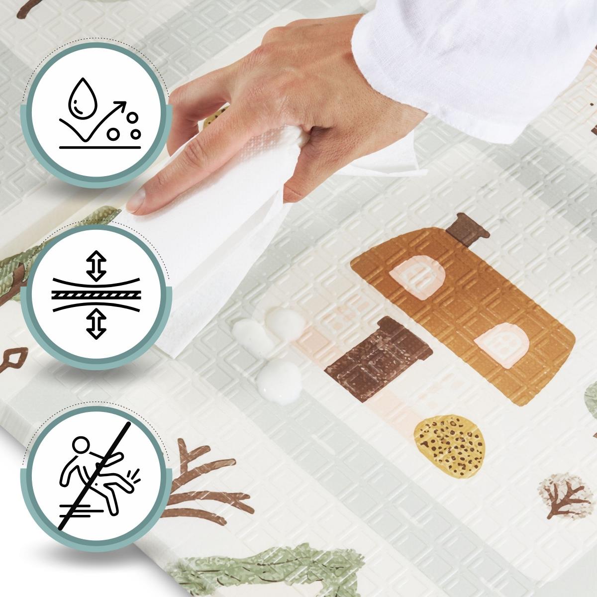 Estera de espuma plegable por las dos caras 180 x 120 x 1cm - Charming Town/Sand Beige