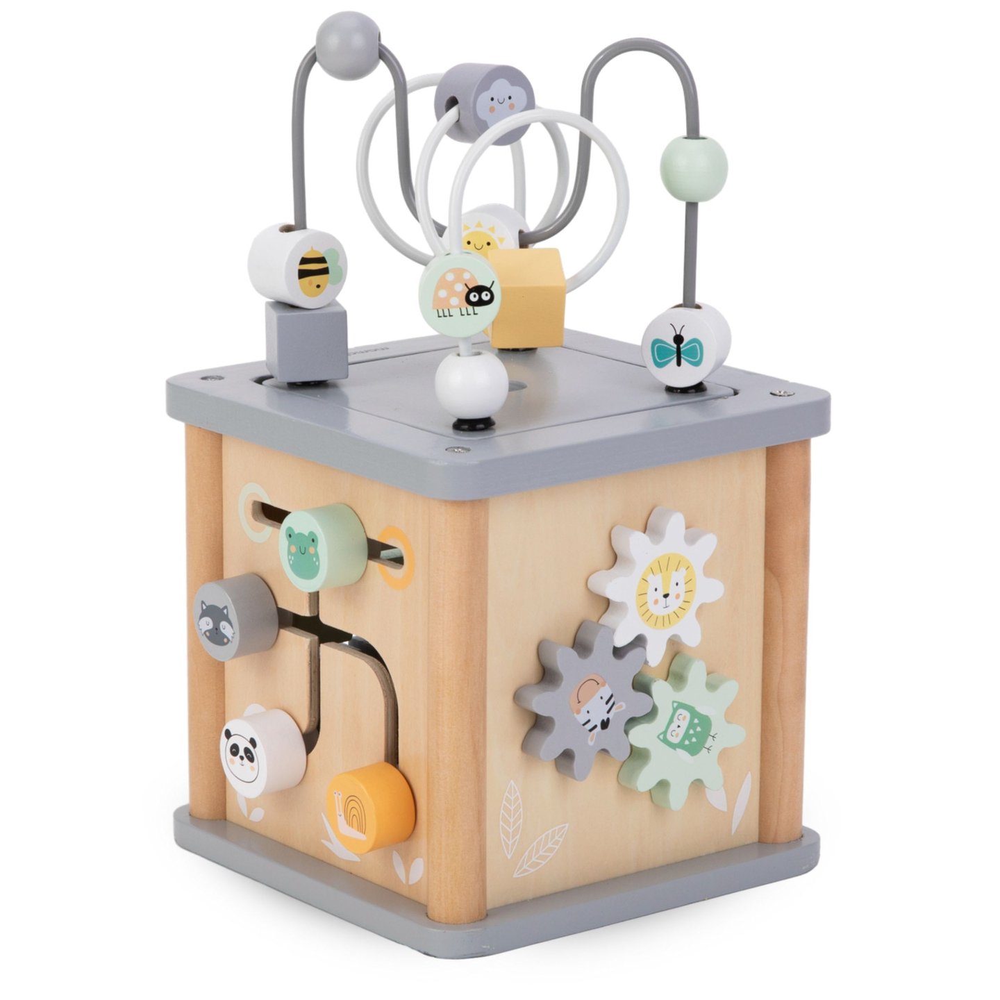 Cubo educativo Montessori de madera - bucle motor