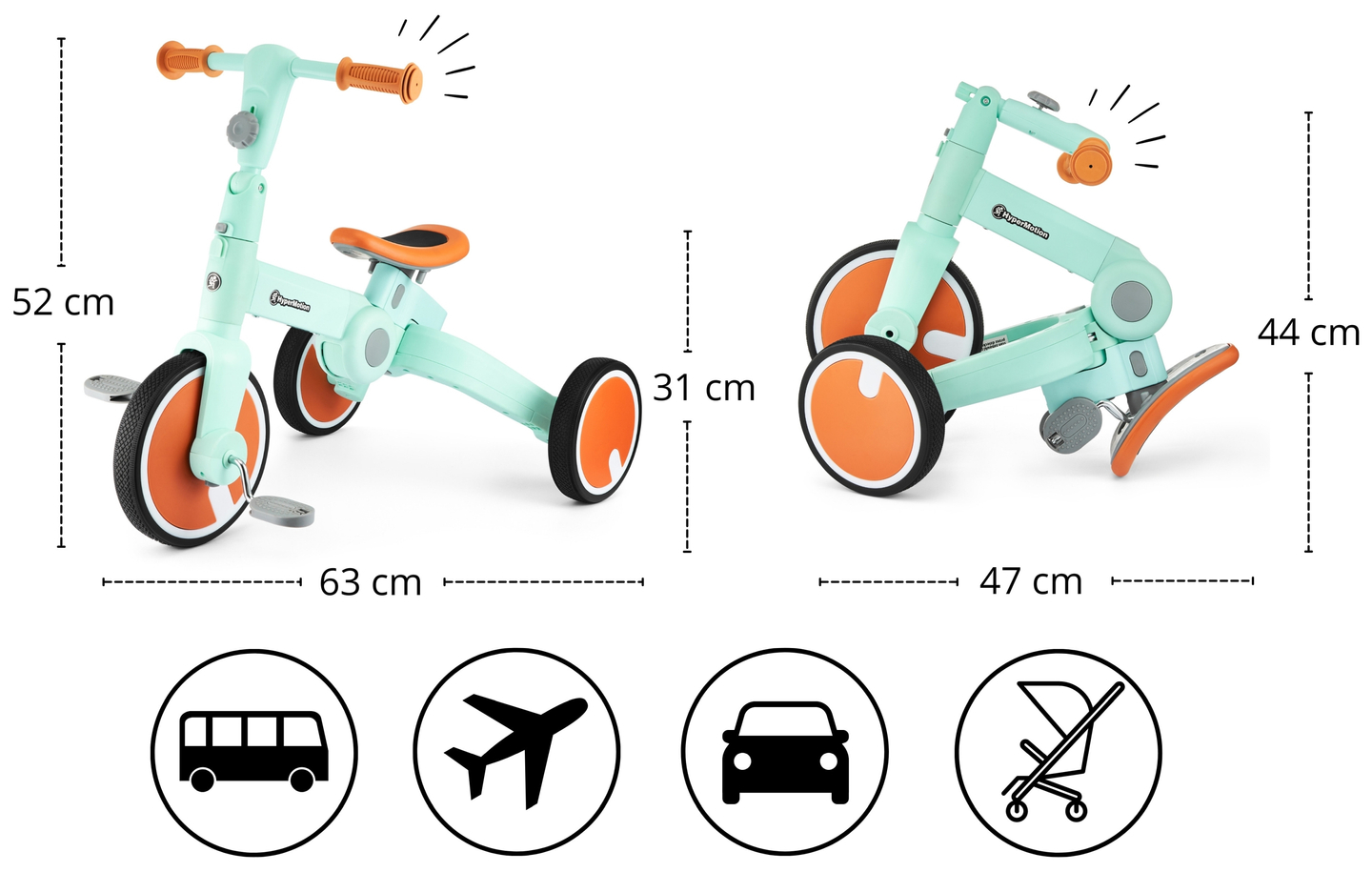 Tobi ROCKET - Triciclo para niños, bicicleta de equilibrio, correpasillos - empujador - 5 en 1 de HyperMotion