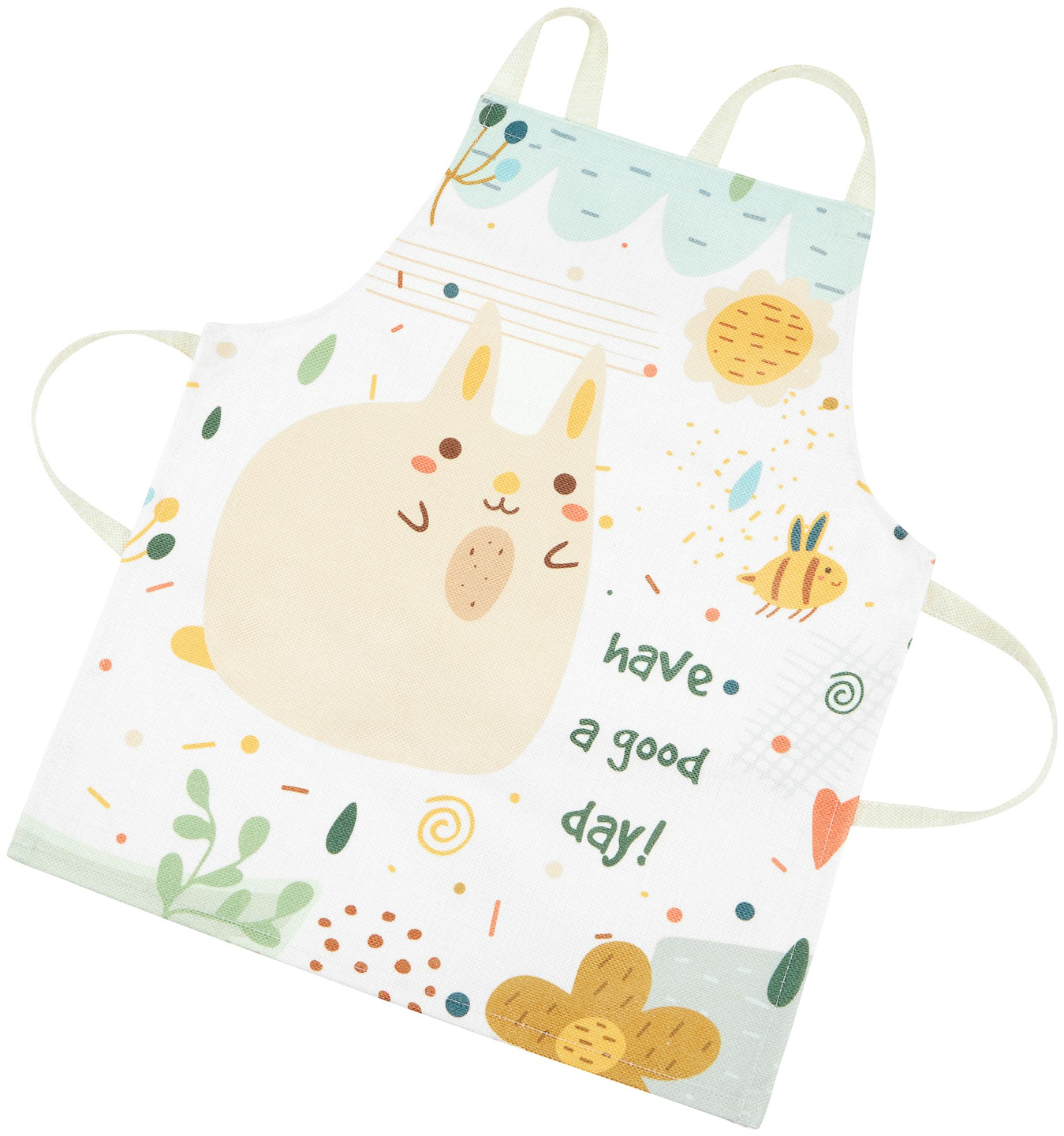 Grandes accesorios de cocina blancos de madera y delantal.