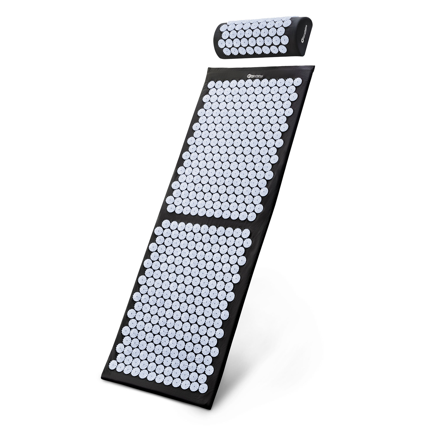 Esterilla de acupresión grande con almohada y funda - 130 cm HyperMotion blanco y negro