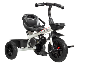 Triciclo HyperMotion TOBI VECTOR: ruedas infladas permanentemente + empujador. Color: gris claro.