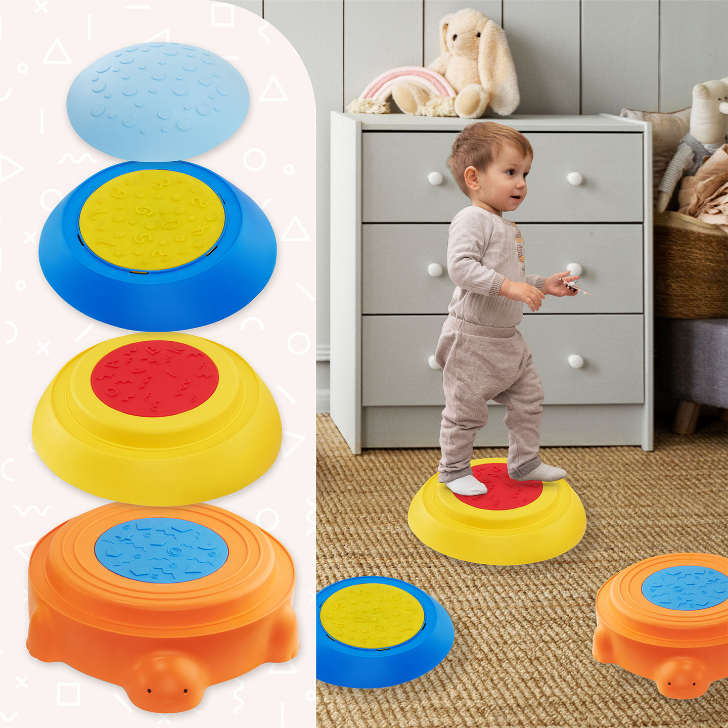 Sendero sensorial para niños - Tortuga de colores