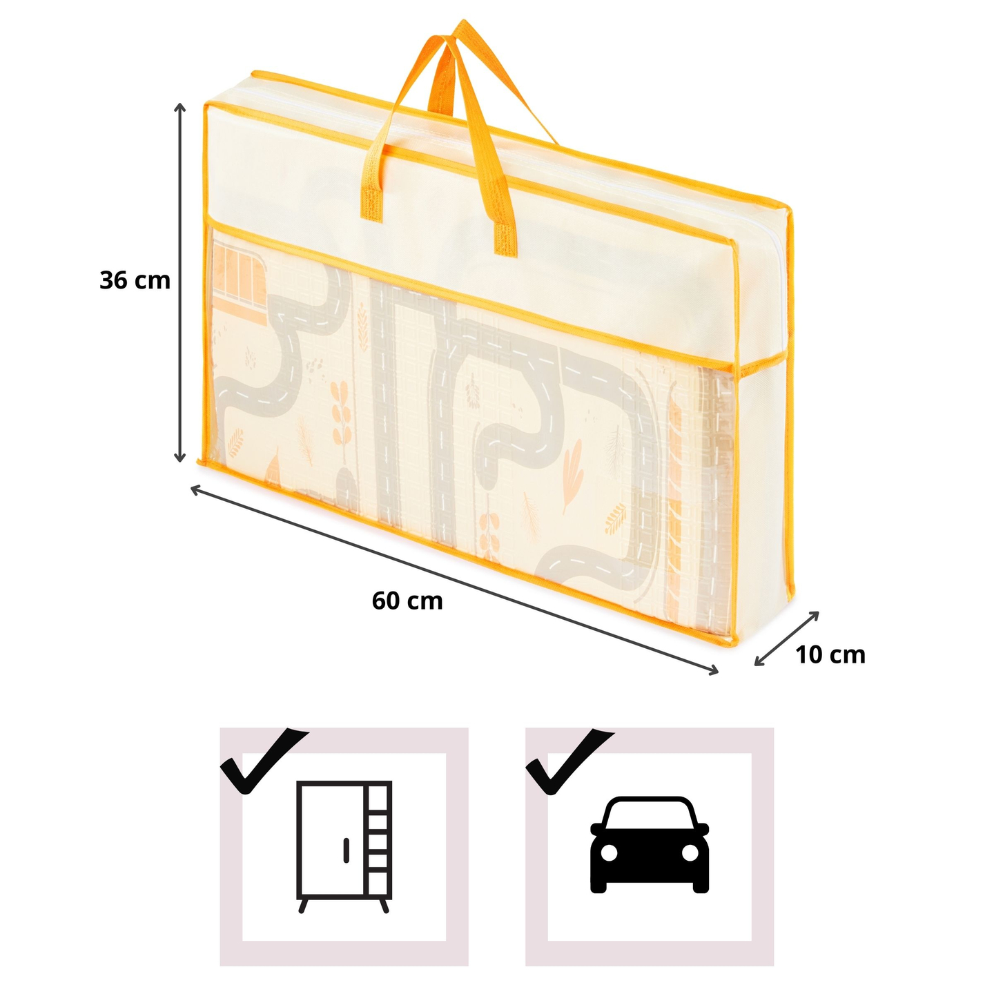 Alfombra de espuma plegable de doble cara 180 x 120 x 1 cm - Bosque Mágico/Calles de Otoño - boho
