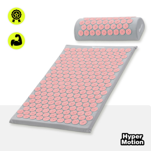 Esterilla de acupresión con almohada y funda - 72 cm HyperMotion gris y rosa