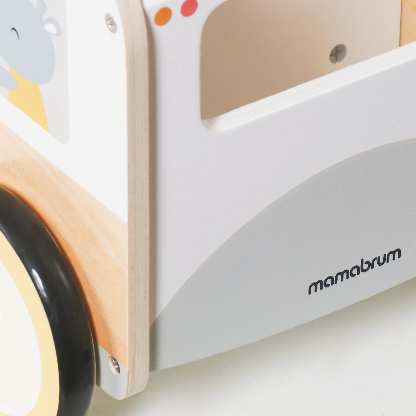 Autobús de madera para niños - Autobús con compartimentos de almacenamiento y espacio para peluches