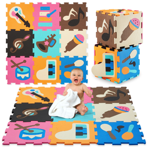 Alfombra educativa rompecabezas de espuma 90 x 90 x 1 cm - espuma EVA - patrón: instrumentos