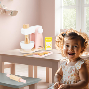 Amasadora de madera con accesorios, para niños