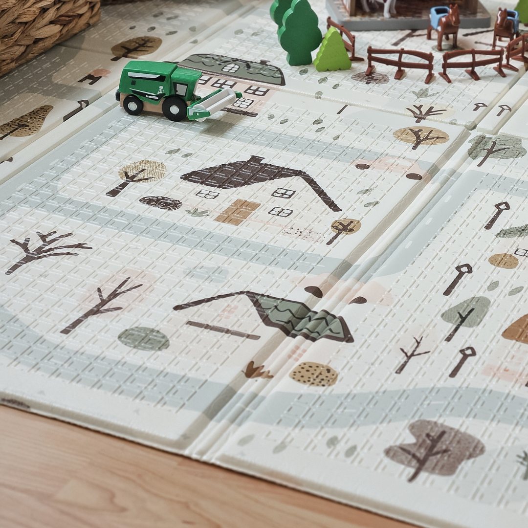 Estera de espuma plegable por las dos caras 180 x 120 x 1cm - Charming Town/Sand Beige