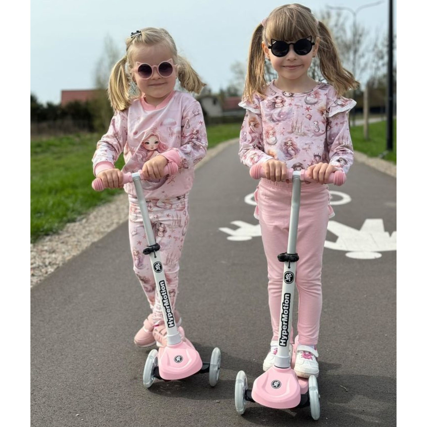 TRINGO scooter de tres ruedas, 3-8 años - rosa + ruedas LED brillantes