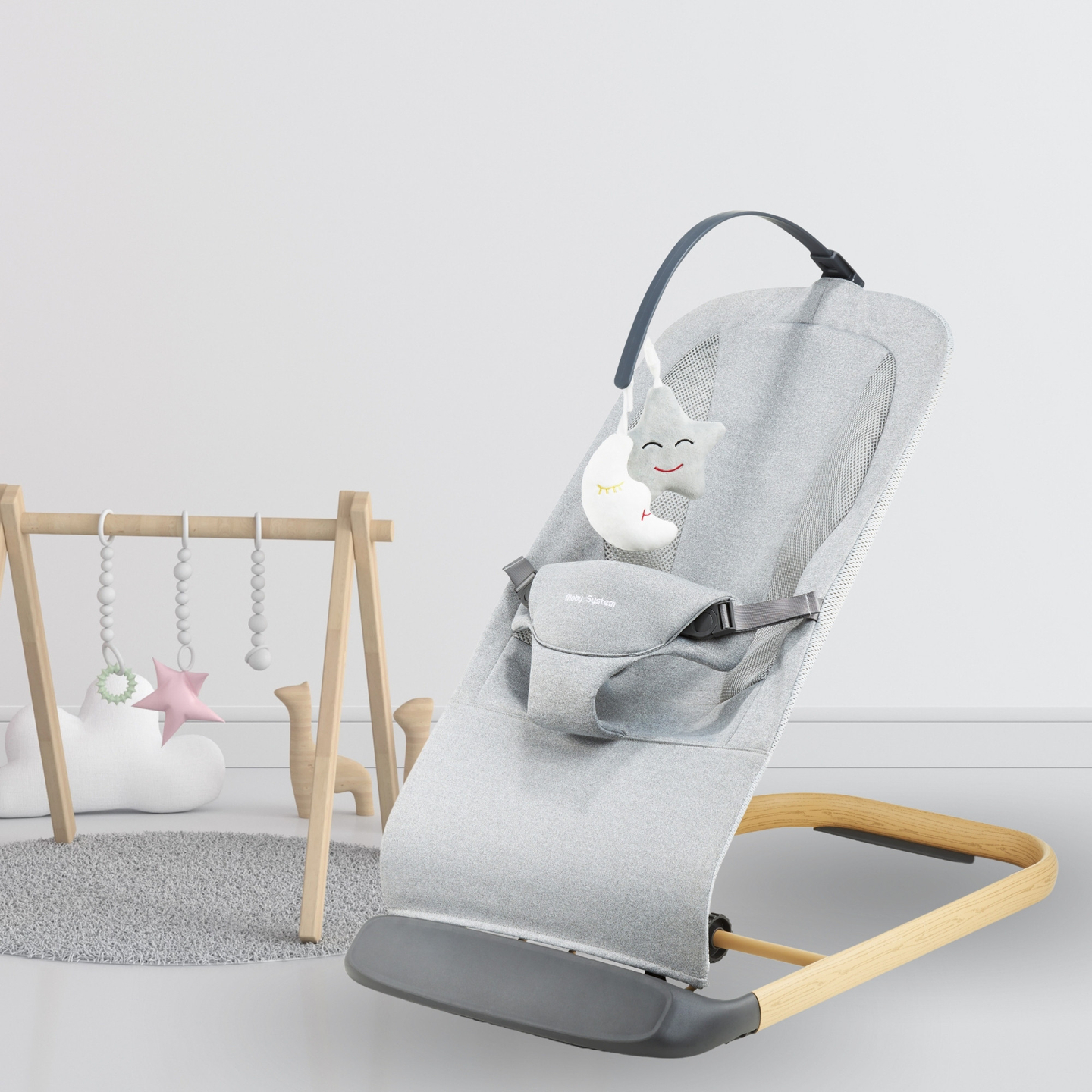 Mecedora 2 en 1 con inserto Moby-System LILY – gris
