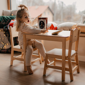 Mesa de madera y 2 sillas - conjunto para niños