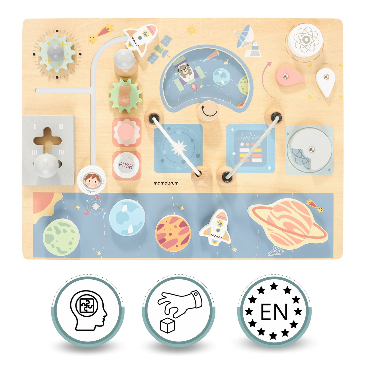 Tablero manipulativo de madera - Cosmos