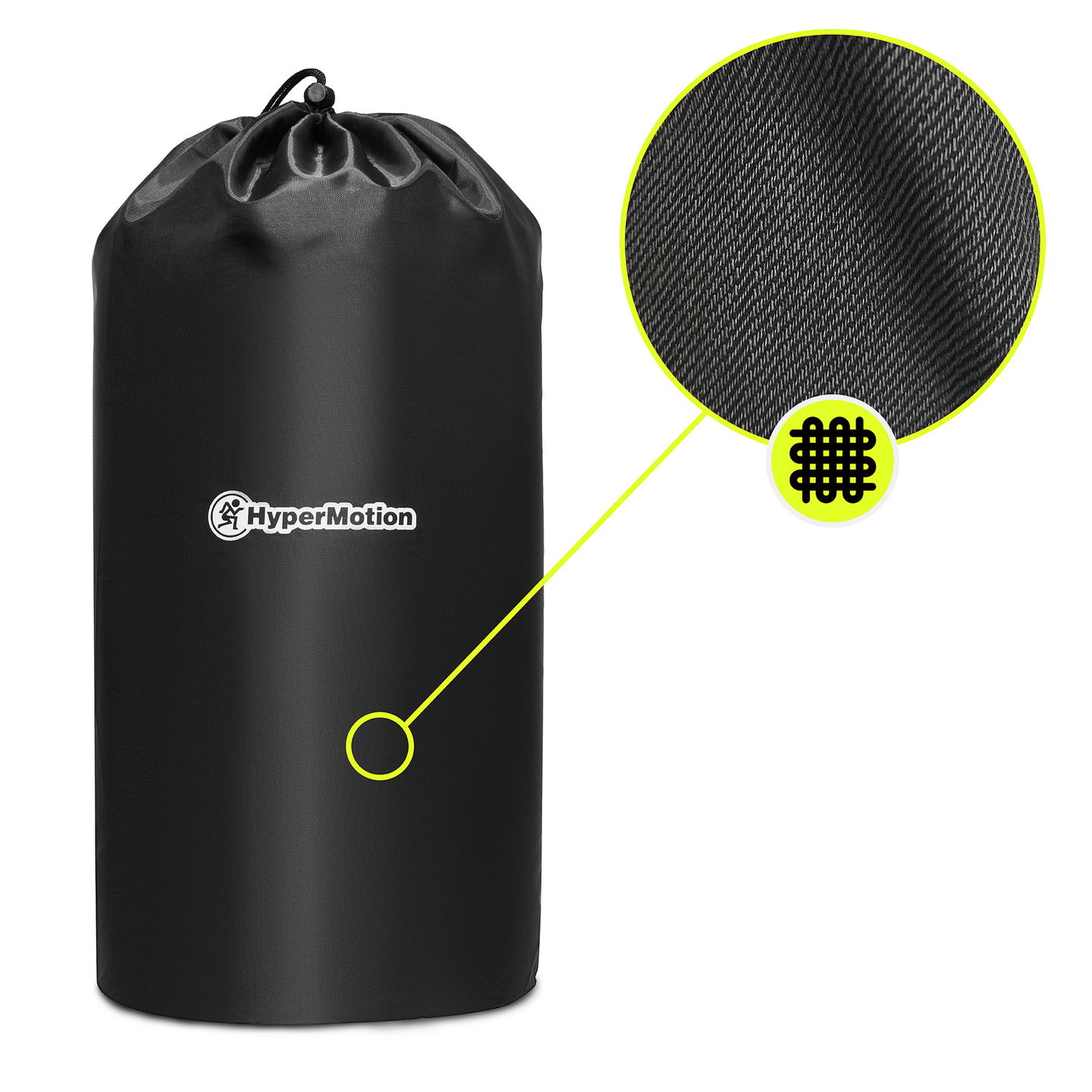 Esterilla de acupresión grande con almohada y funda - 130 cm HyperMotion blanco y negro