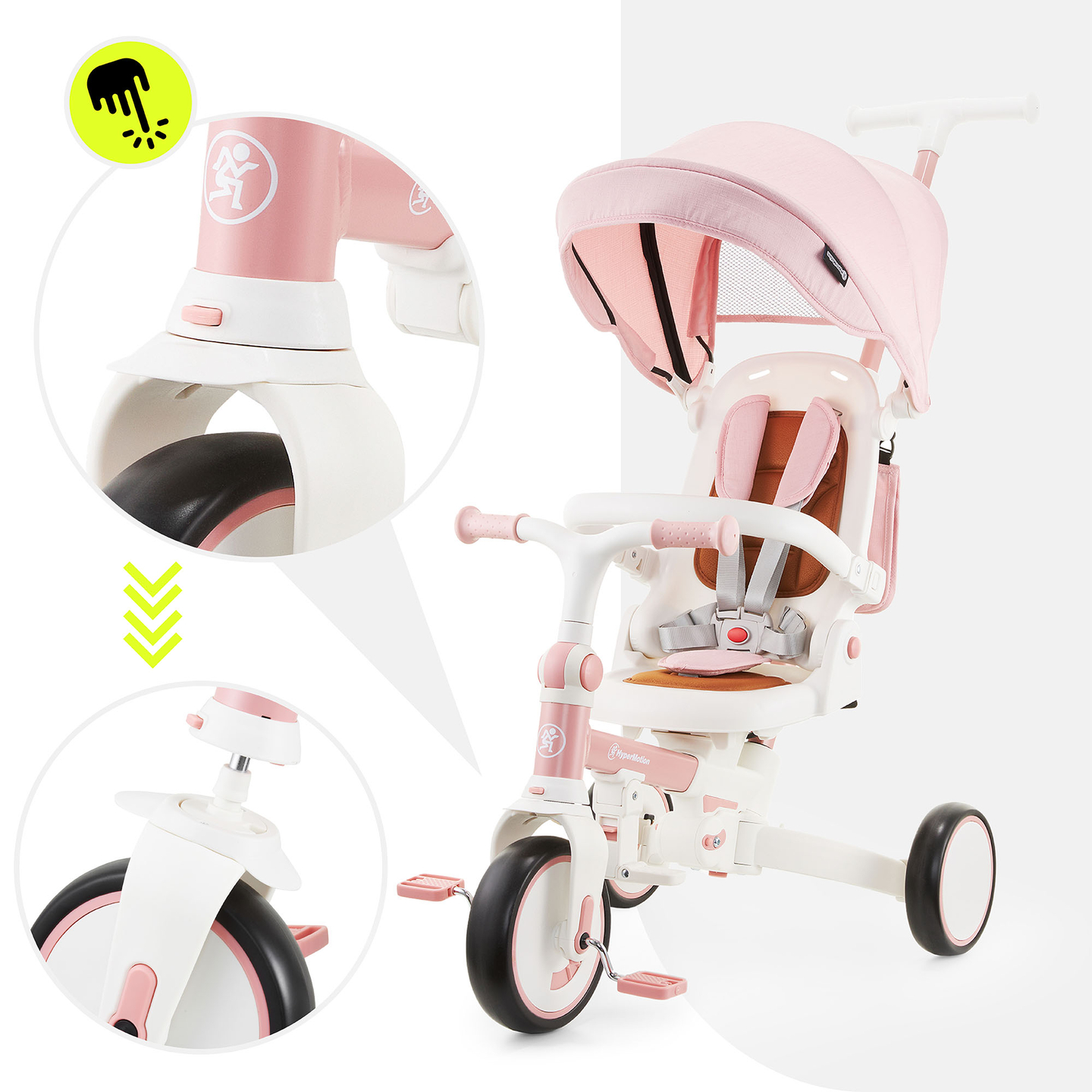 8en1 triciclo multifuncional TOBI FOREST - rosa