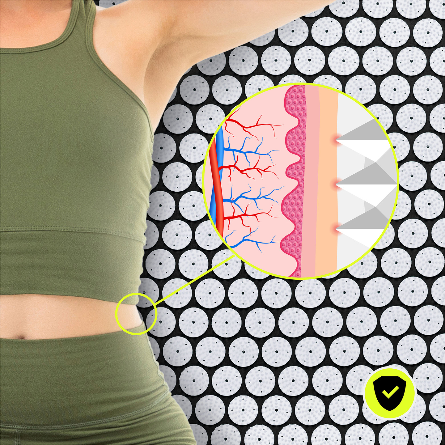 Esterilla de acupresión con almohada y funda - 72 cm HyperMotion blanco y negro