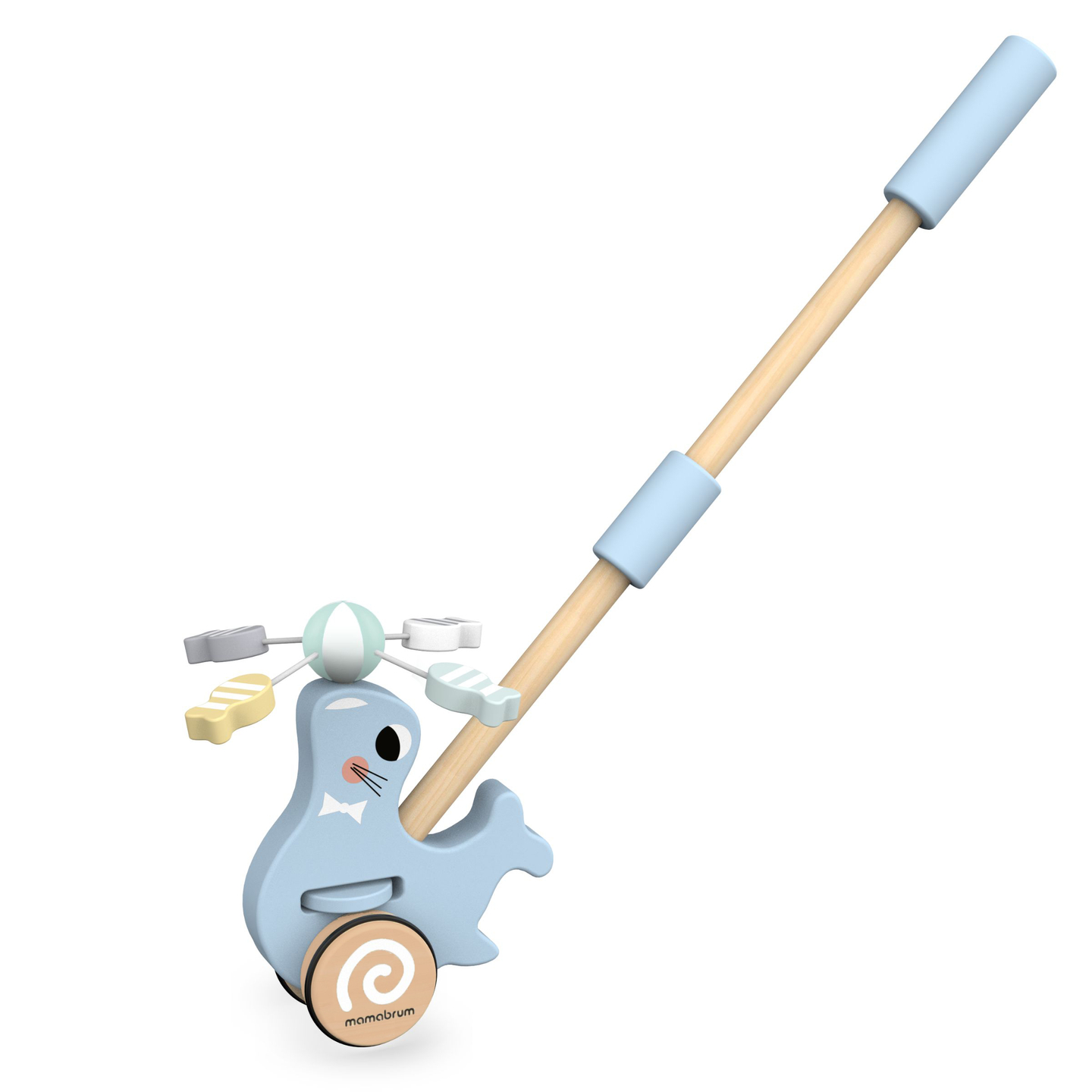 Sello de madera con palo para empujar - empujador