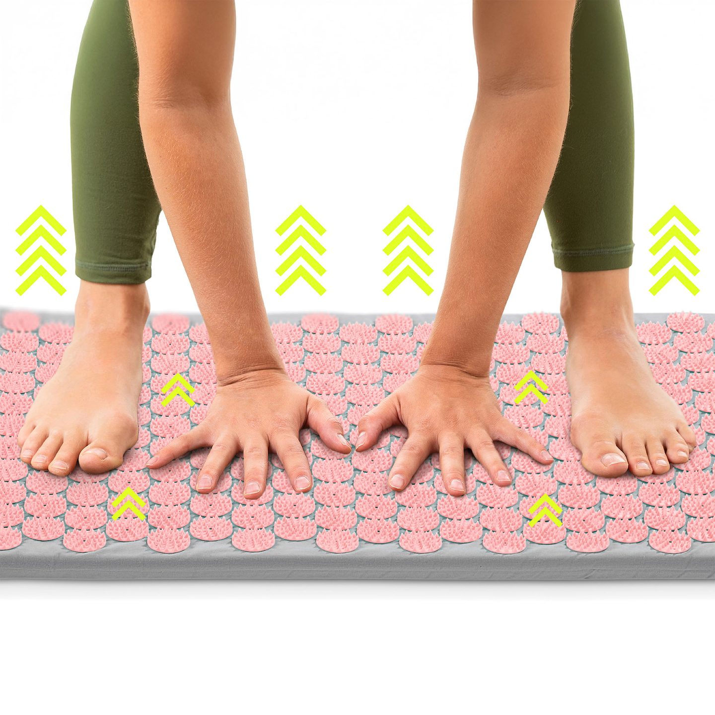 Esterilla de acupresión con almohada y funda - 72 cm HyperMotion gris y rosa