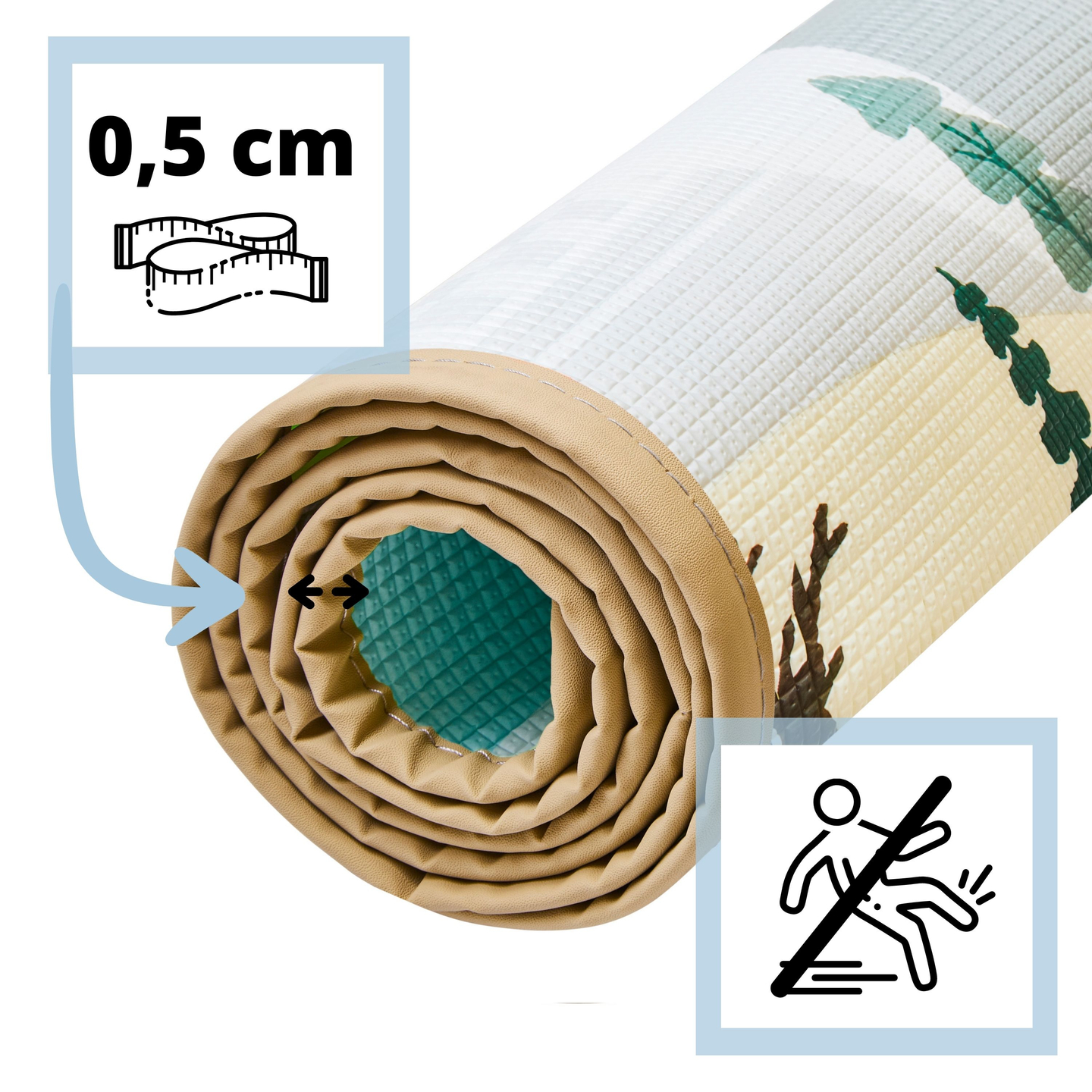 Alfombra de espuma de doble cara - tierra/ciudad de cuento de hadas - 180x120x0,5cm