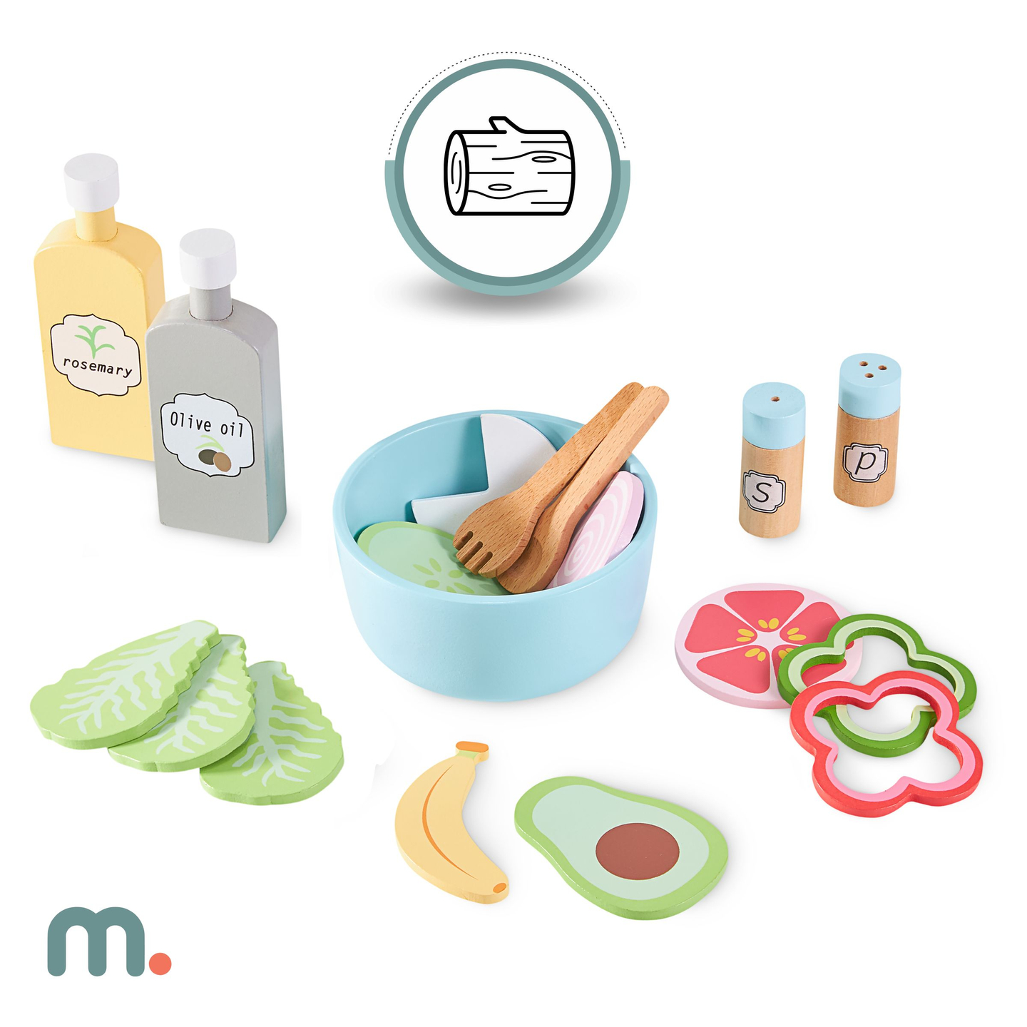 XXXXL gran cocina interactiva de madera con iluminación LED, lavadora microondas cafetera y juego de frutas y verduras - 50 elementos