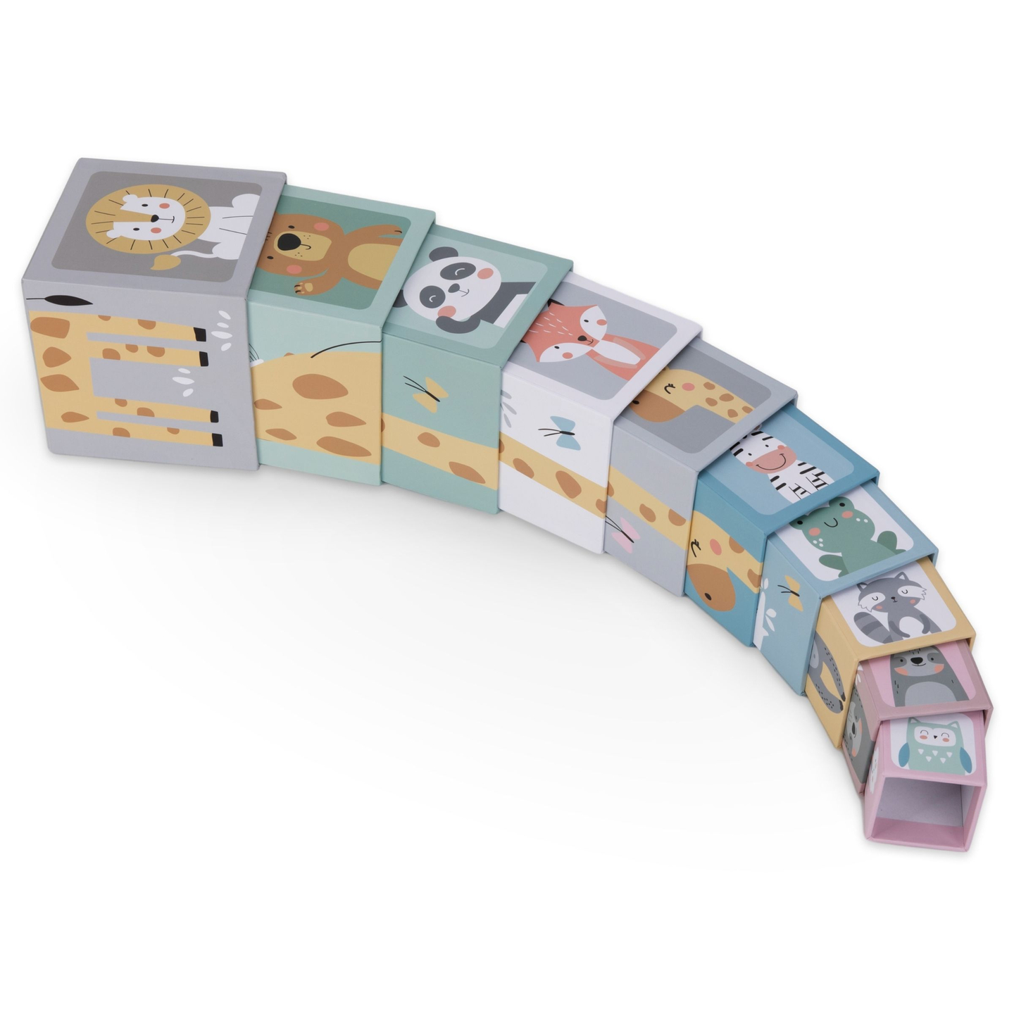 Torre apilable para niños con 10 elementos - números y animales