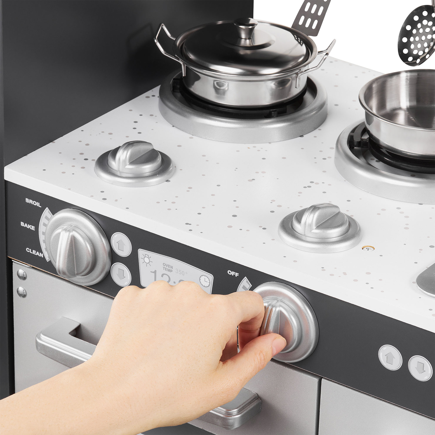 Cocina XXL de madera con iluminación LED, delantal y accesorios.