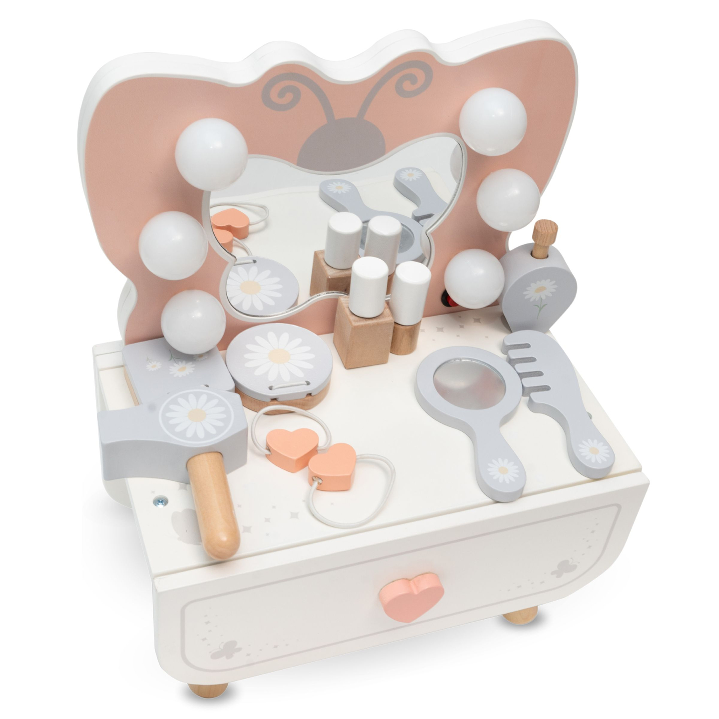 Mini tocador de madera con iluminación LED - Butterfly