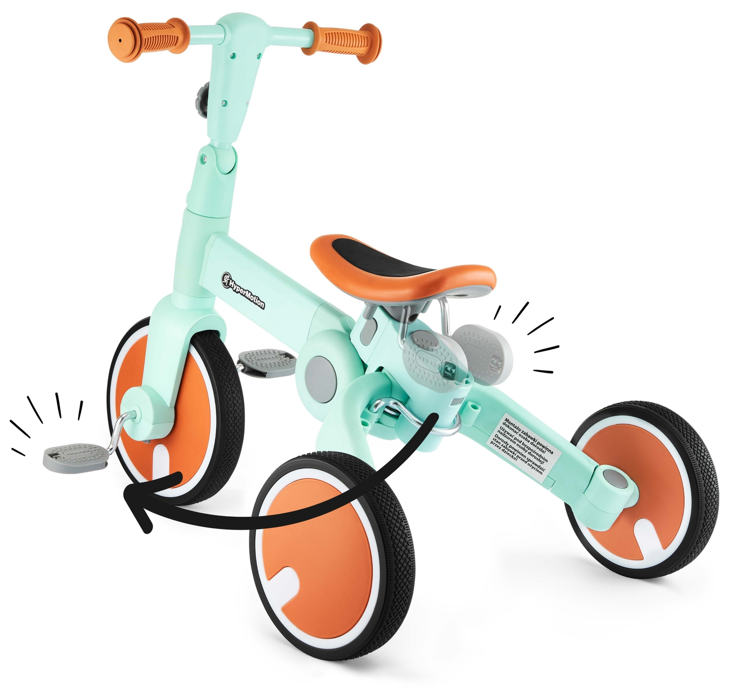 Tobi ROCKET - Triciclo para niños, bicicleta de equilibrio, correpasillos - empujador - 5 en 1 de HyperMotion