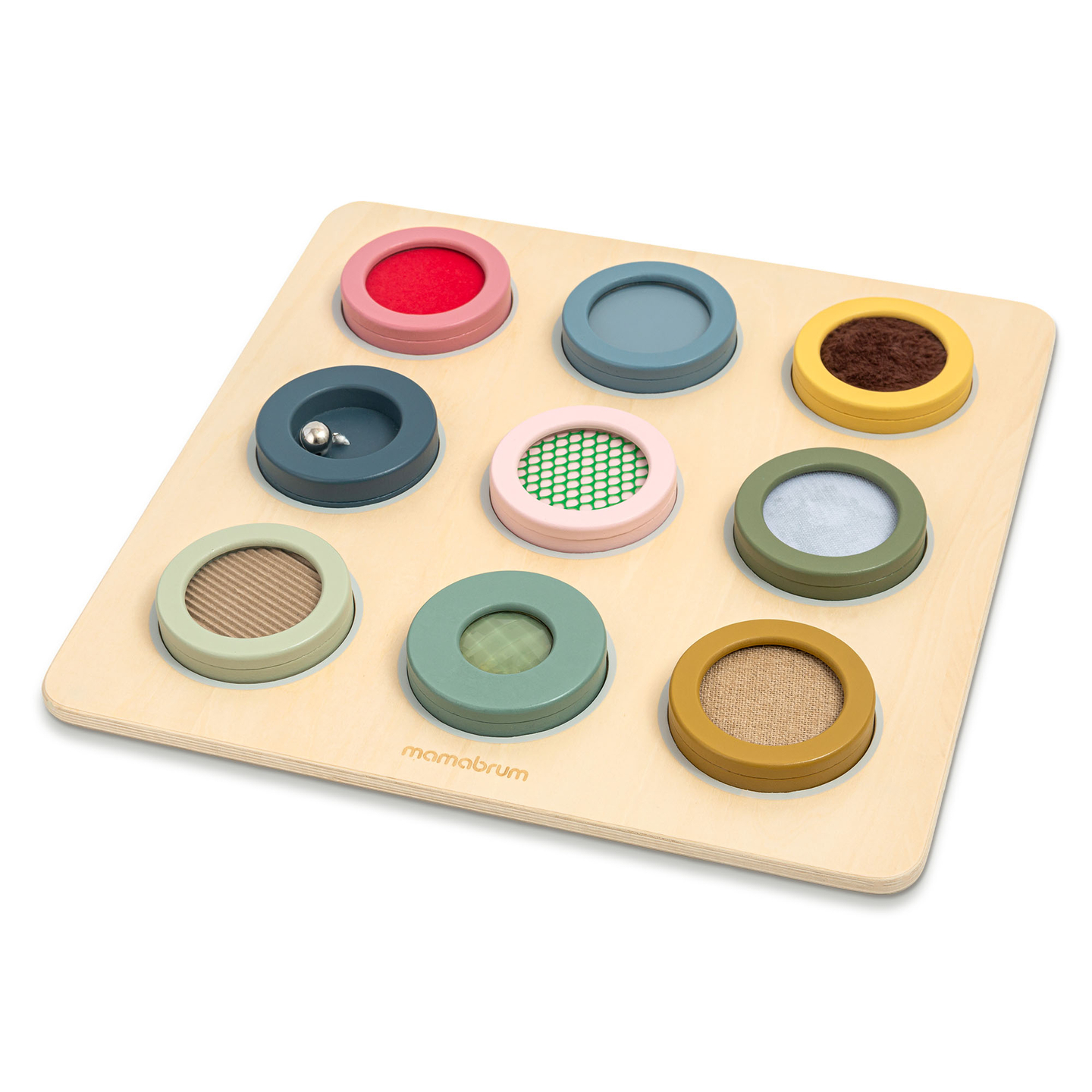 Tablero sensorial Montessori de madera: 9 texturas para descubrir y desarrollar el sentido del tacto