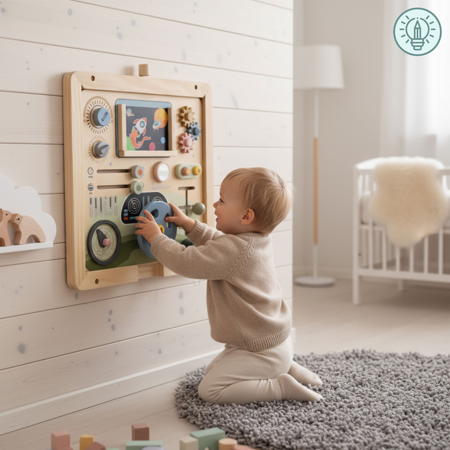 Marco de pared de madera - para montar los paneles educativos Mamabrum