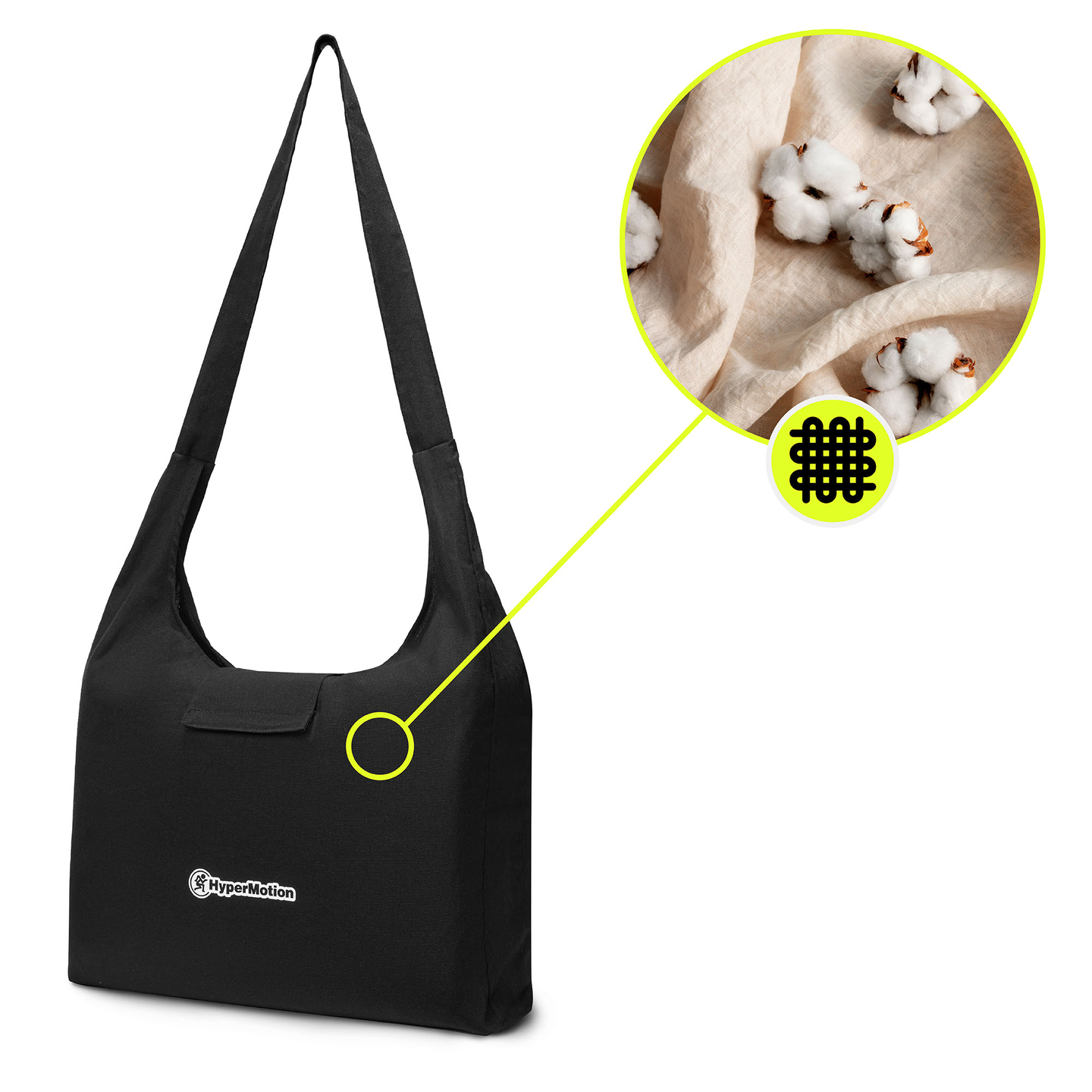 Esterilla de acupresión de lino ecológico con fibra de coco y cojín de trigo sarraceno – 68 cm HyperMotion Blanco y Negro