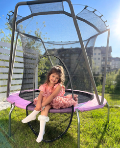 Trampolín de 167 cm con red protectora - para niños de 3 a 8 años - para casa y jardín