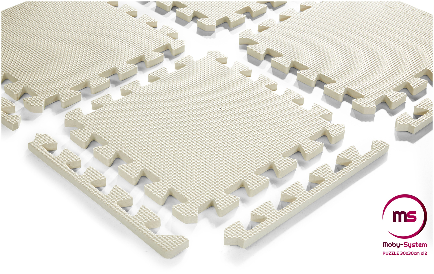 Puzzle de espuma 12 uds. - tapete educativo de espuma 120 x 90 x 1,2 cm con borde - gris