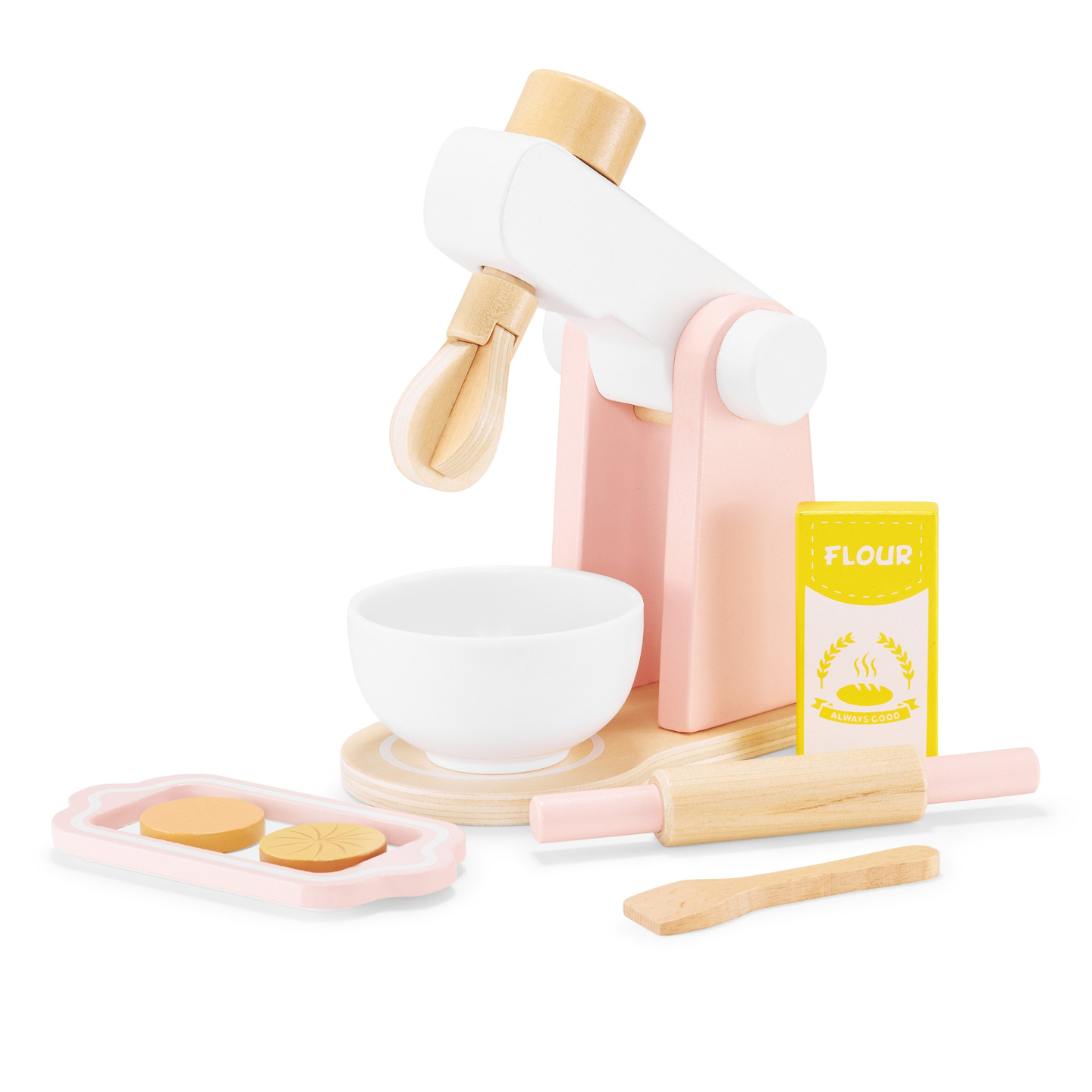 Amasadora de madera con accesorios, para niños